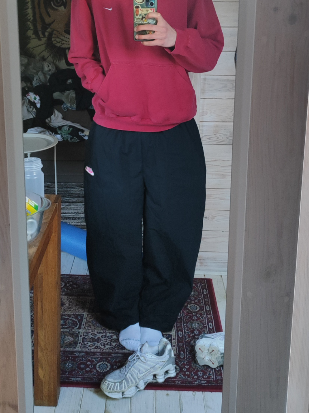 SUPER BAGGY NIKE SHELL TRACK PANTS (L)