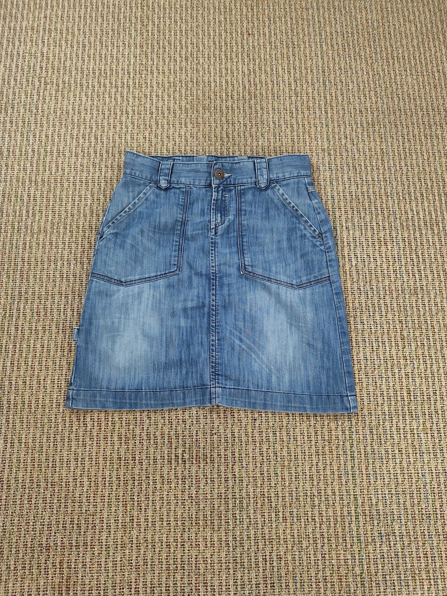 Y2K OASIS DENIM CARPENTER STYLE SKIRT (UK 8)