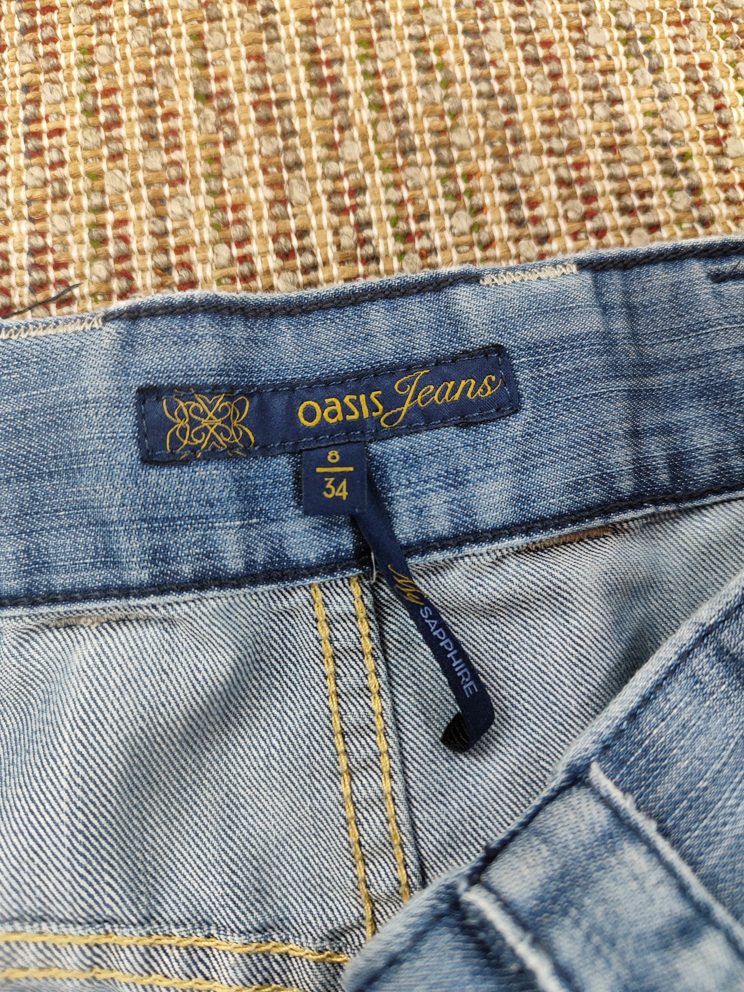 Y2K OASIS DENIM CARPENTER STYLE SKIRT (UK 8)