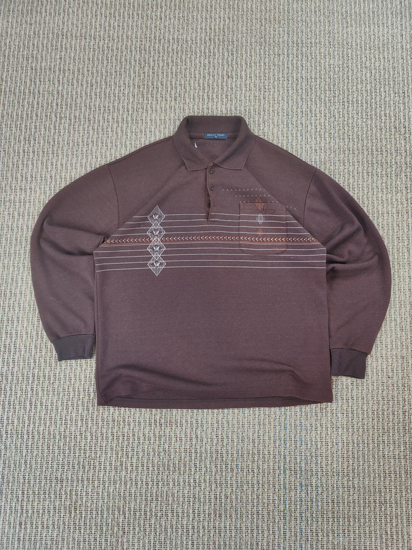 Y2K COLLARED GRAPHIC SWEATSHIRT (L)