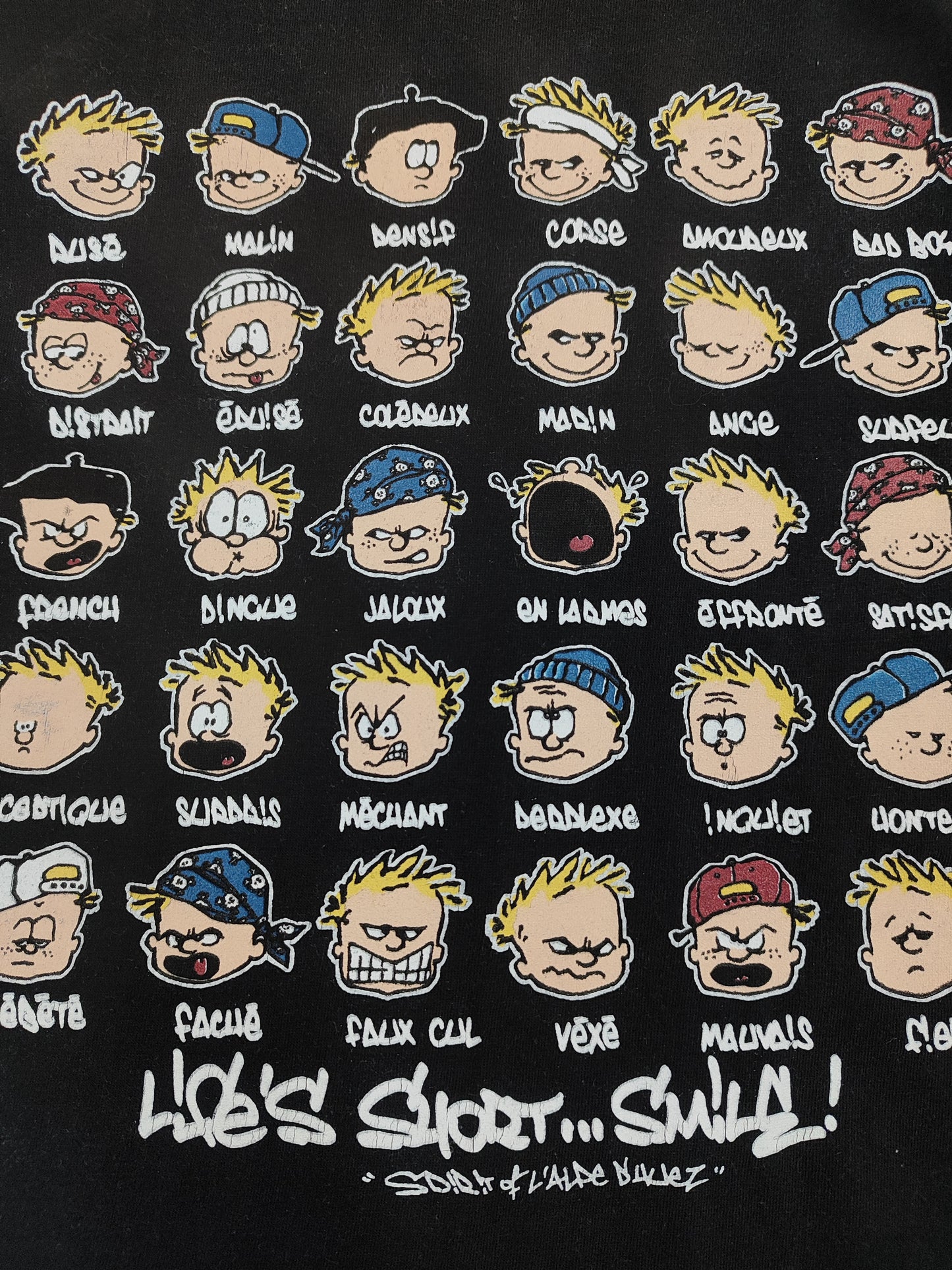 90S SPIRIT CARTOON T-SHIRT (L)