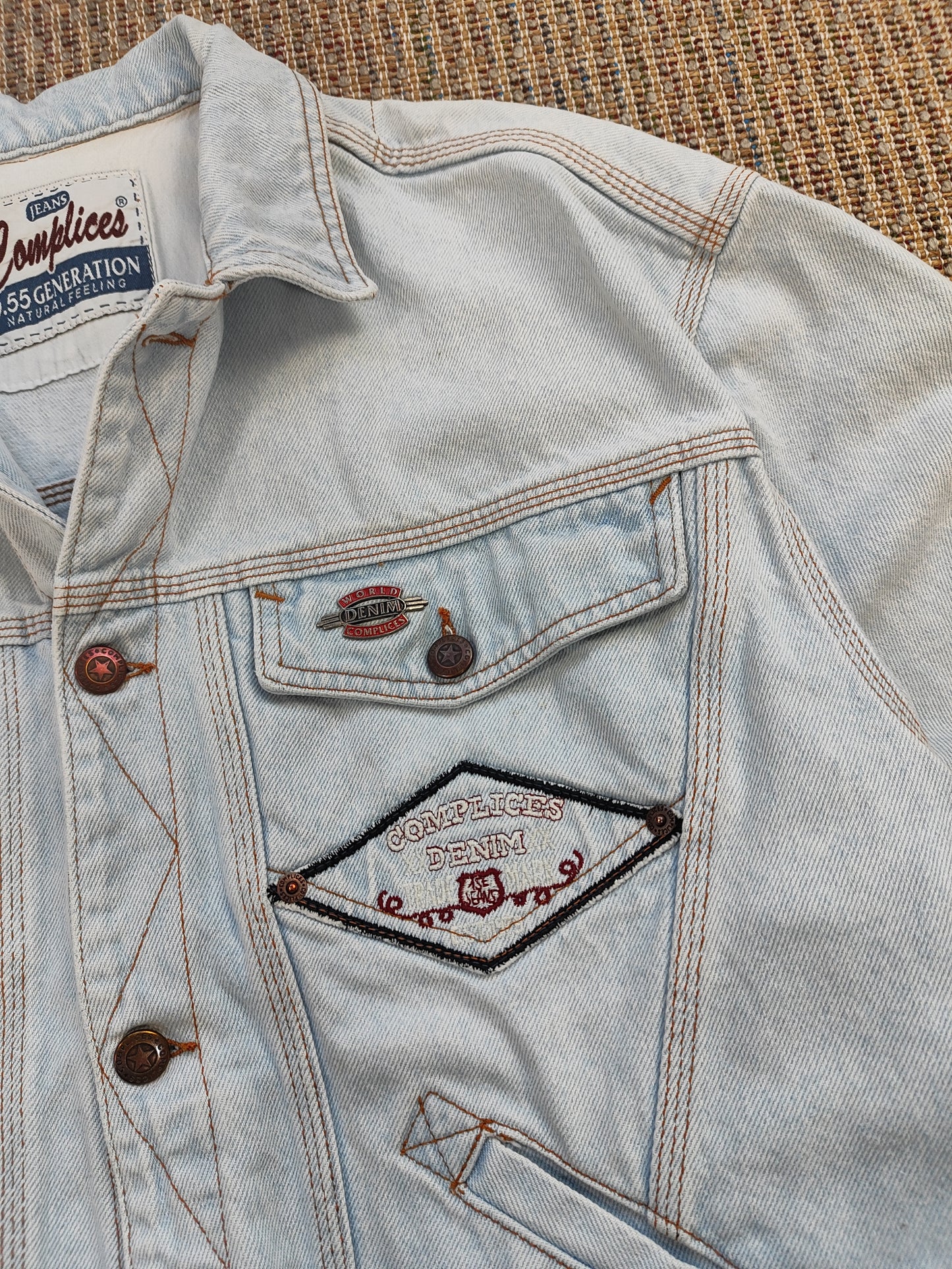 90S DENIM PATCH JACKET (M)