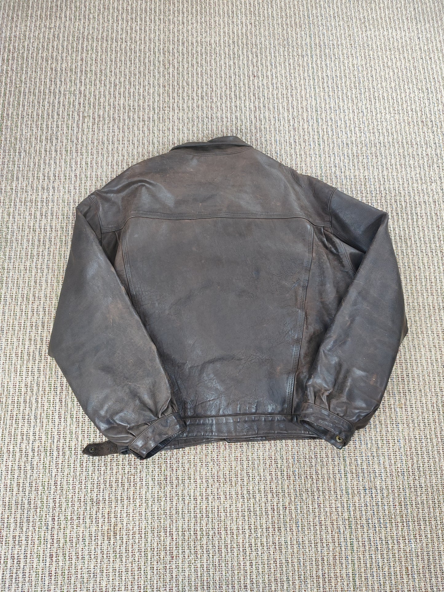 90S AVIATOR LEATHER JACKET (XL)