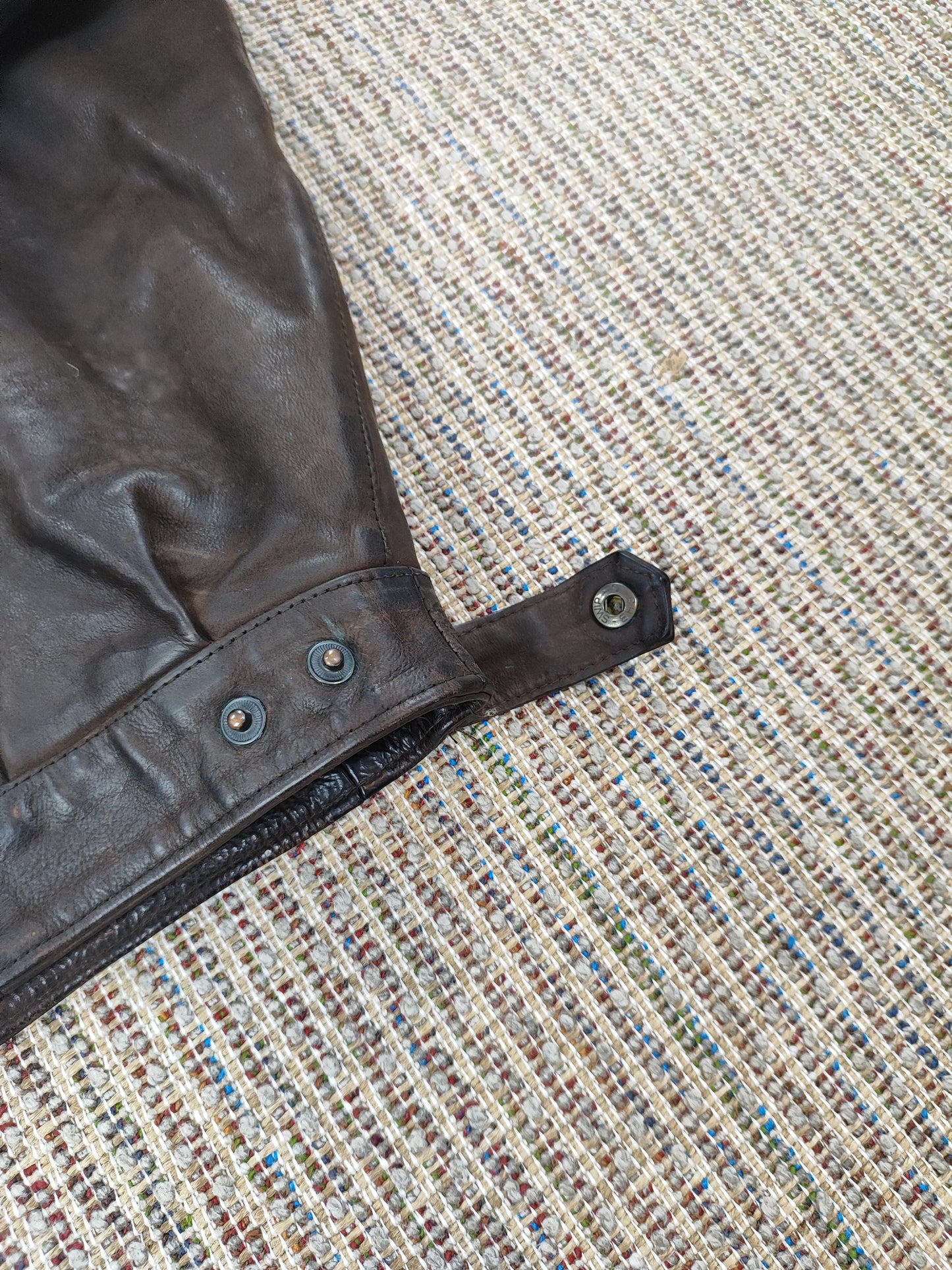 90S AVIATOR LEATHER JACKET (XL)