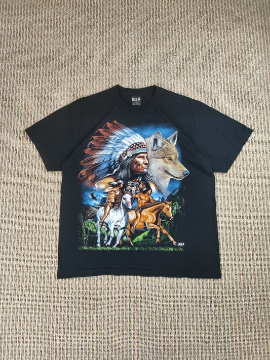 VINTAGE USA 'WILD' GRAPHIC TEE (L)