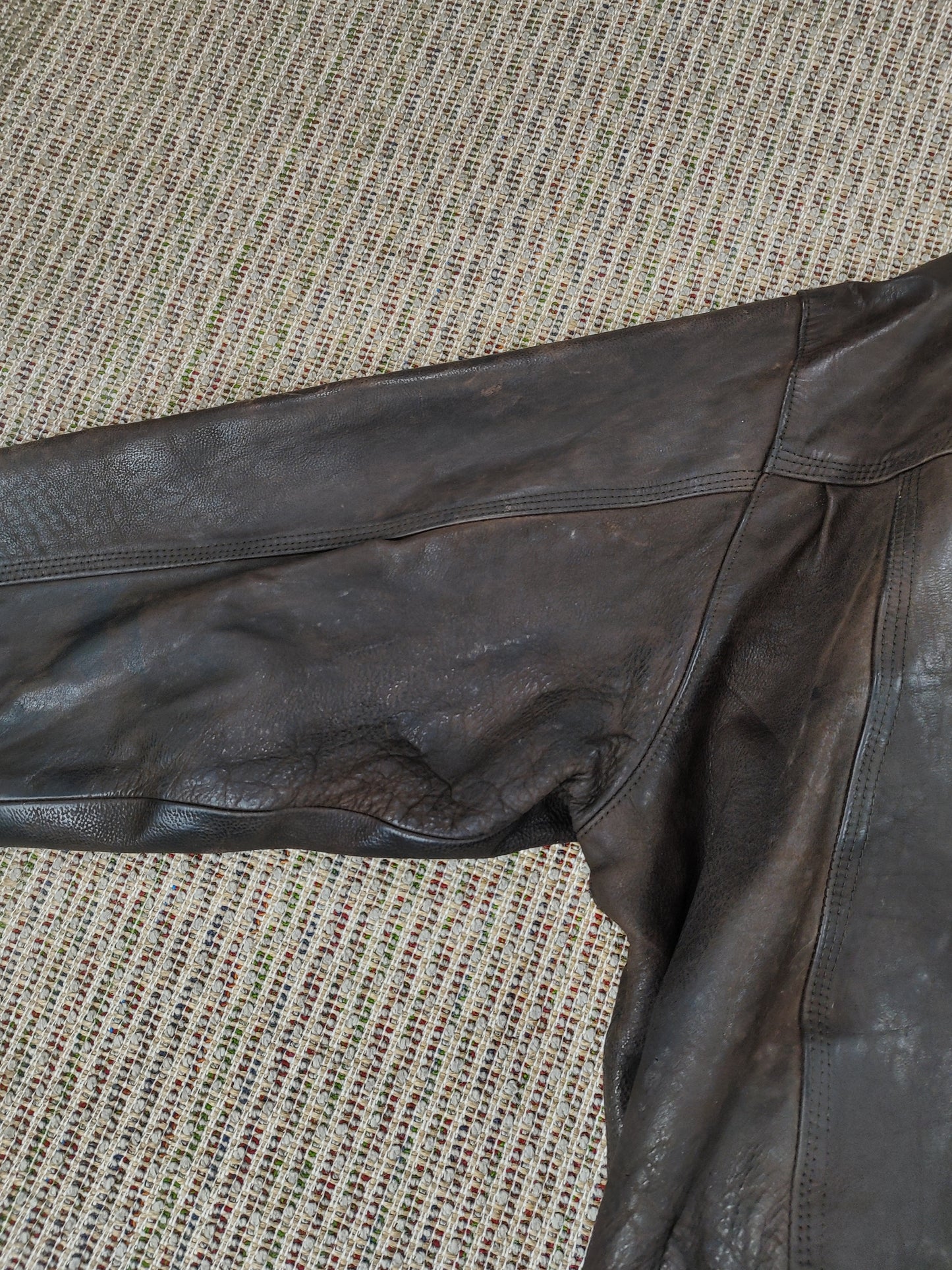 90S AVIATOR LEATHER JACKET (XL)