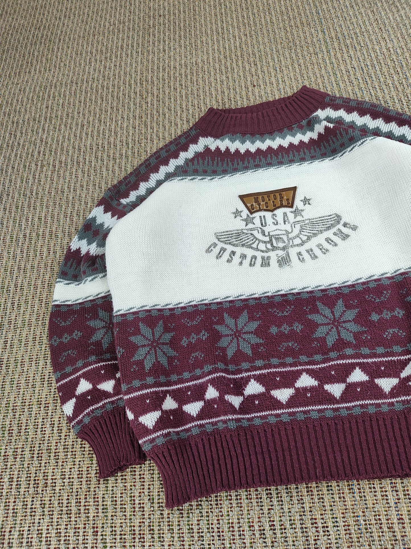 90S USA KNIT GRANDAD JUMPER (M)