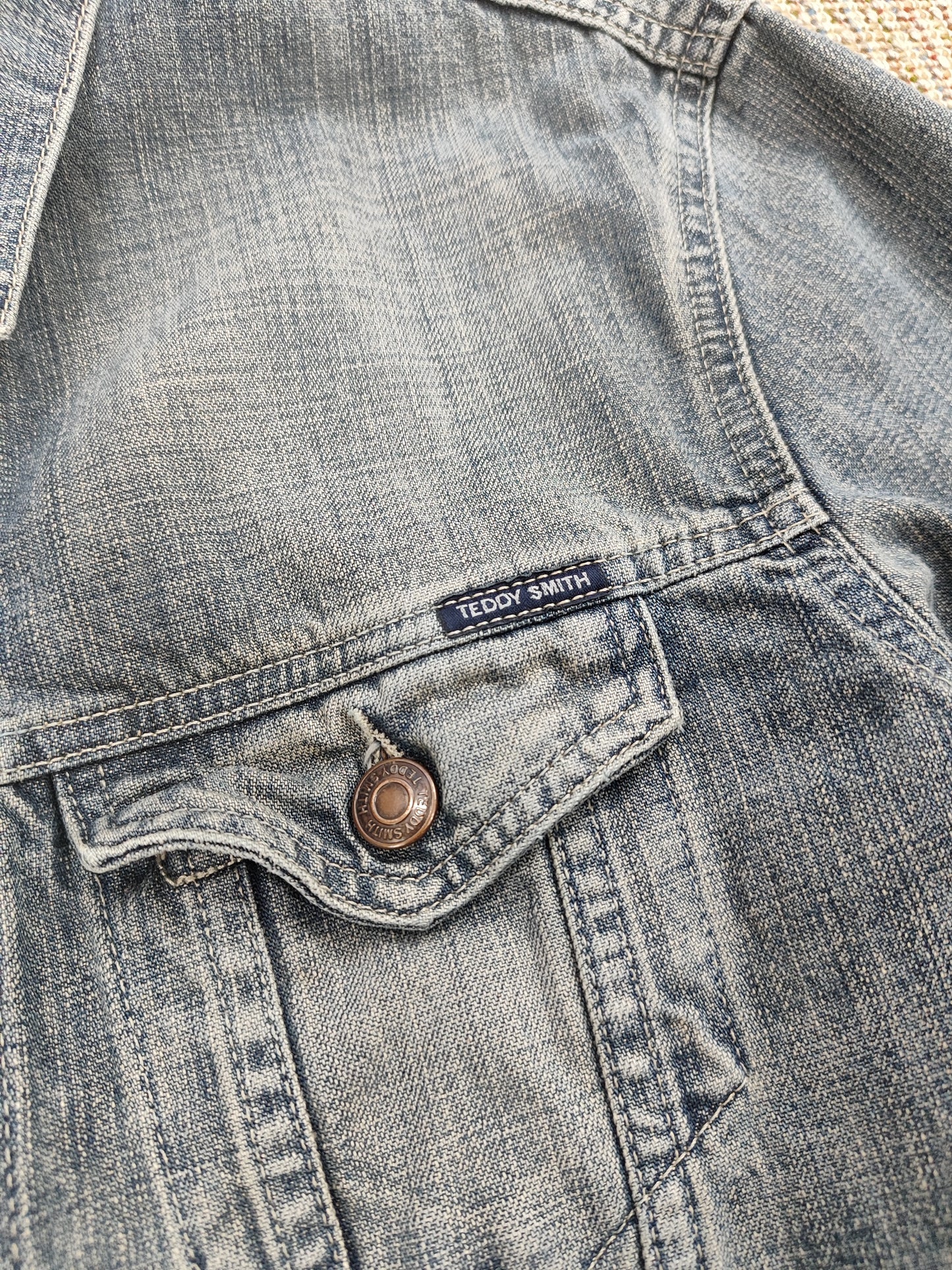 Y2K TEDDY SMITH DENIM JACKET (WOMEN'S M)