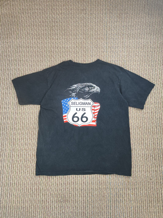 VINTAGE USA ROUTE 66 GRAPHIC T-SHIRT (L)