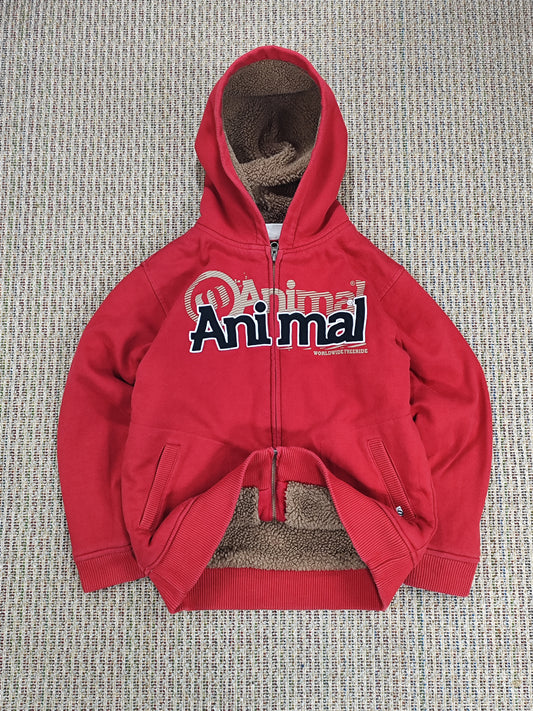 VINTAGE Y2K ANIMAL RED HOODIE (WOMEN'S S)