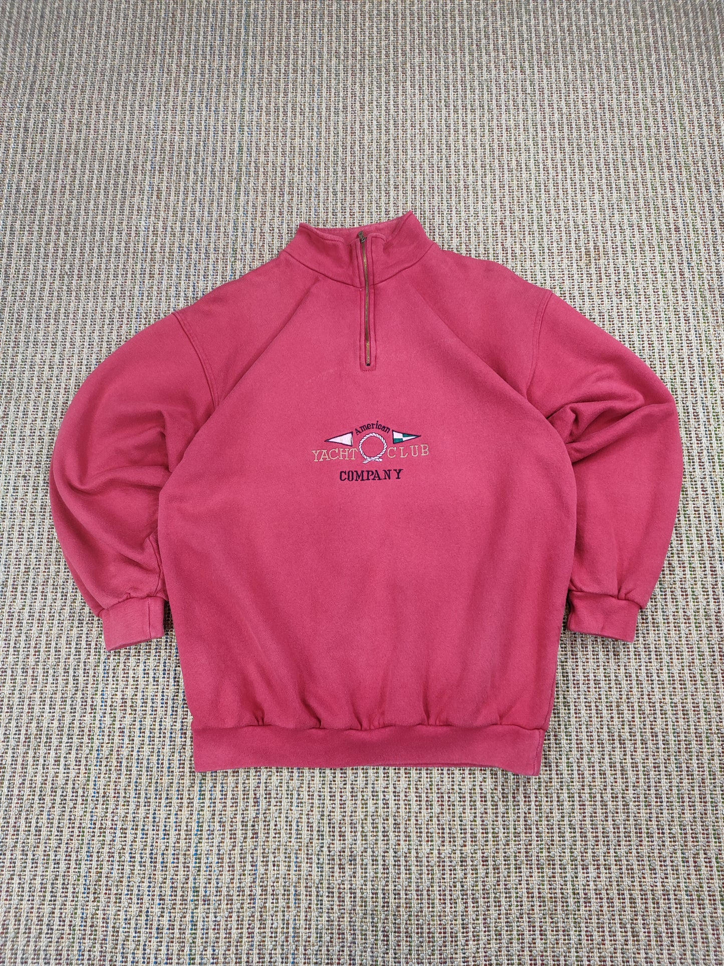 VINTAGE YACHT EMBROIDERED Q-ZIP SWEATSHIRT (M)