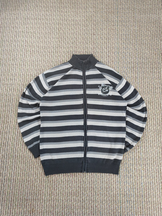 Y2K KNIT ZIP UP SWEATER (M)