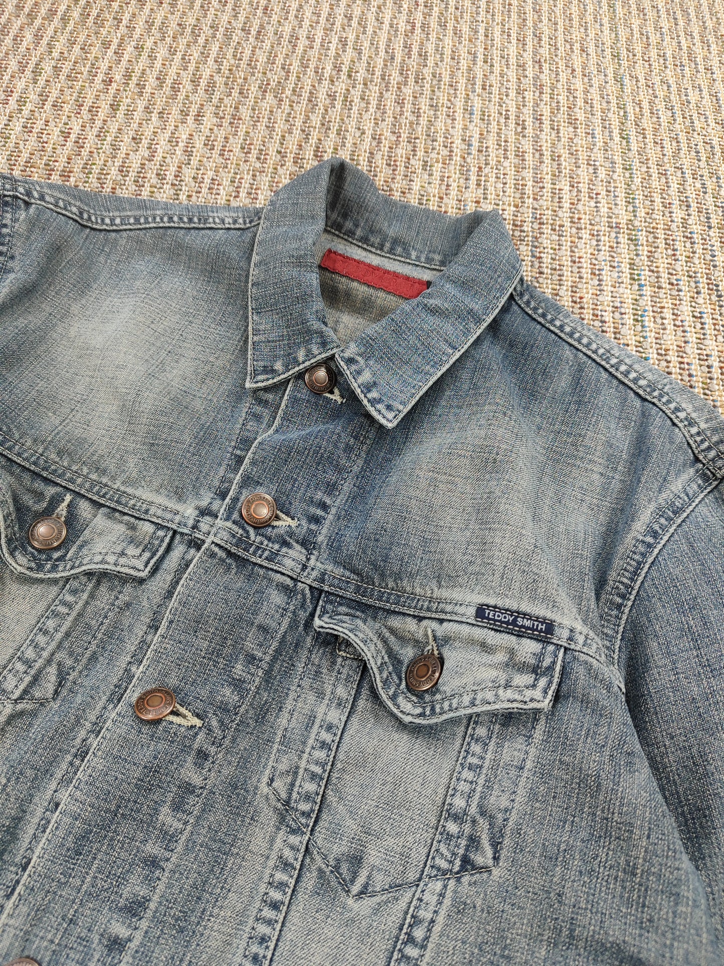 Y2K TEDDY SMITH DENIM JACKET (WOMEN'S M)