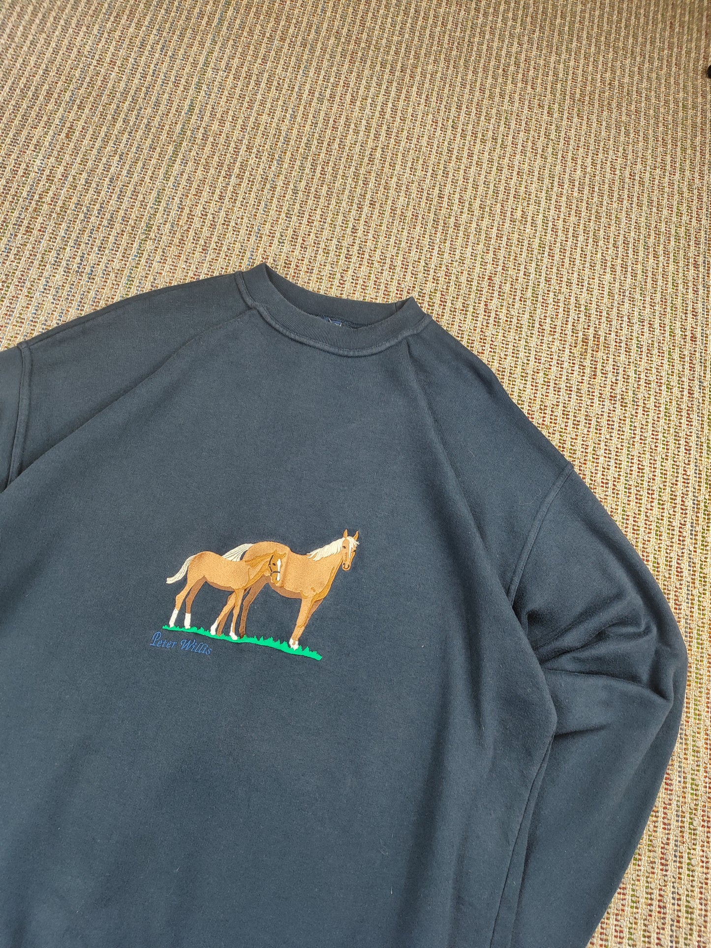 VINTAGE EMBROIDERED HORSE SWEATSHIRT (L)