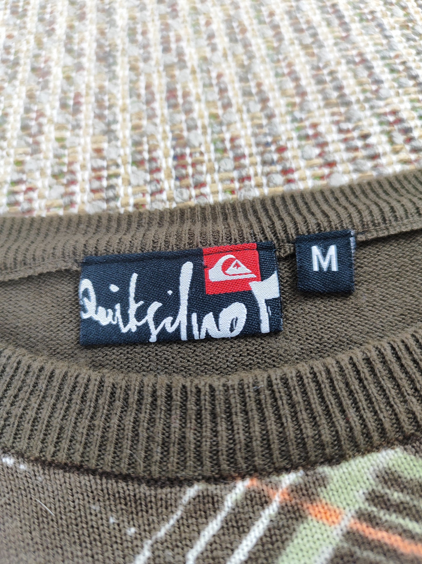 Y2K QUIKSILVER PATTERN KNIT JUMPER (M)