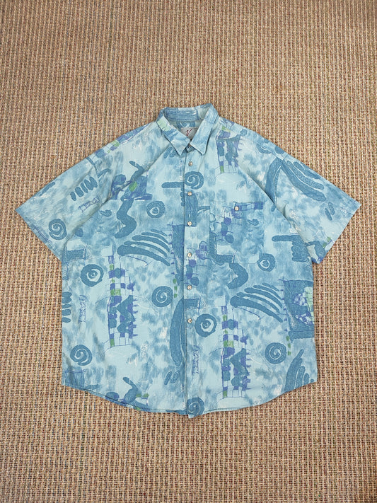 90S VINTAGE PATTERN SHIRT (XL)