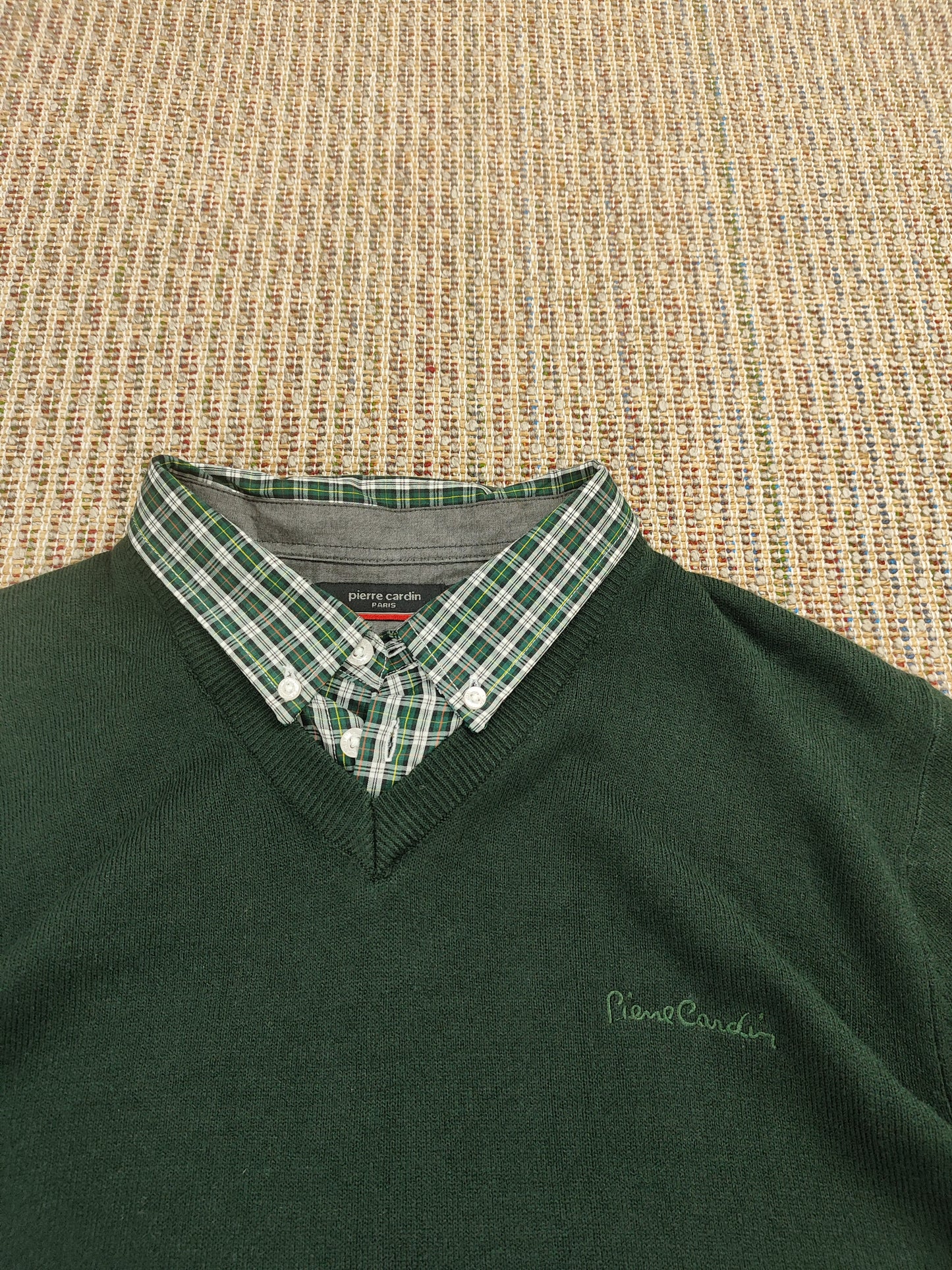Y2K DOUBLE COLLAR KNIT JUMPER (M)