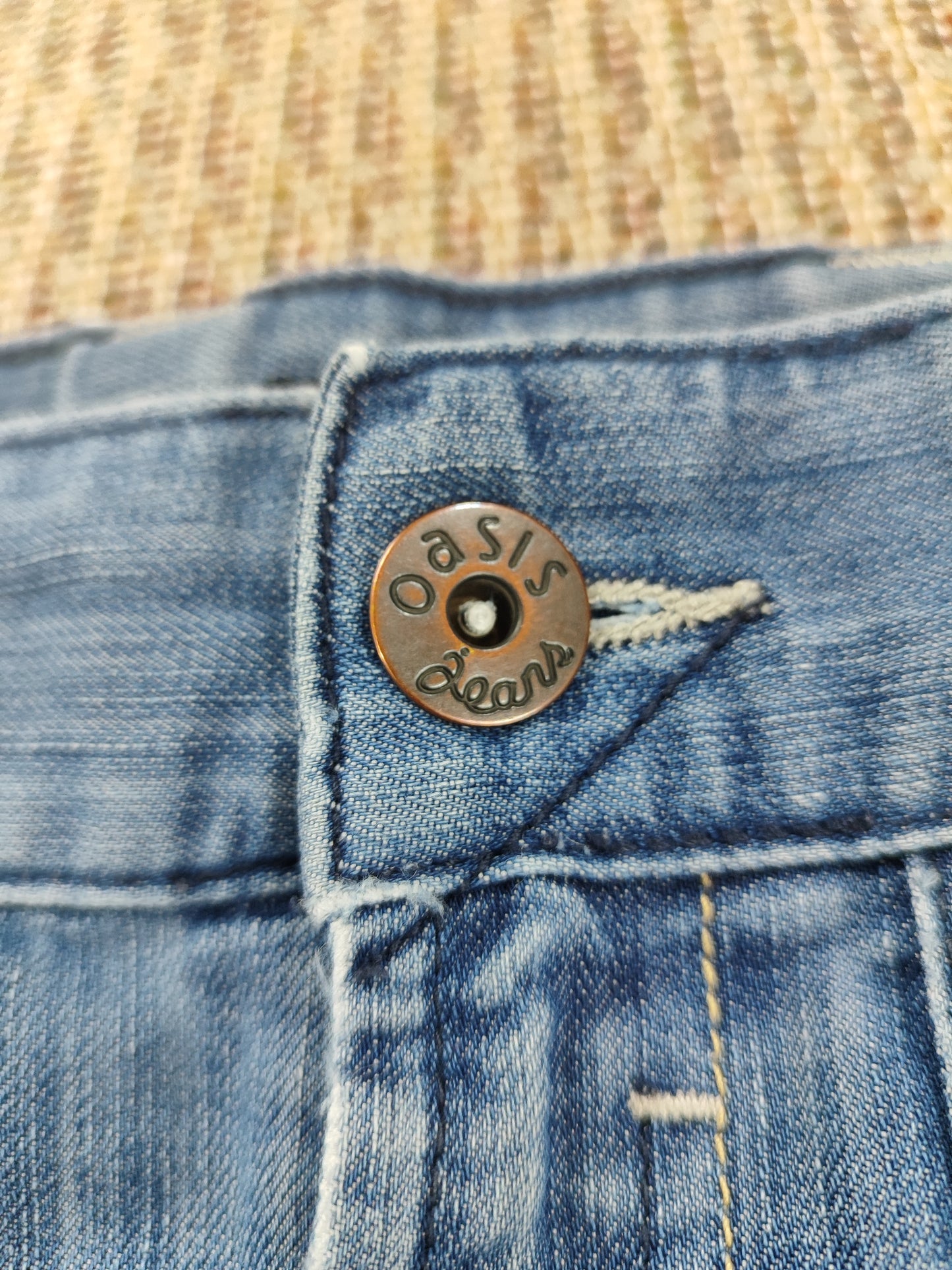 Y2K OASIS DENIM CARPENTER STYLE SKIRT (UK 8)