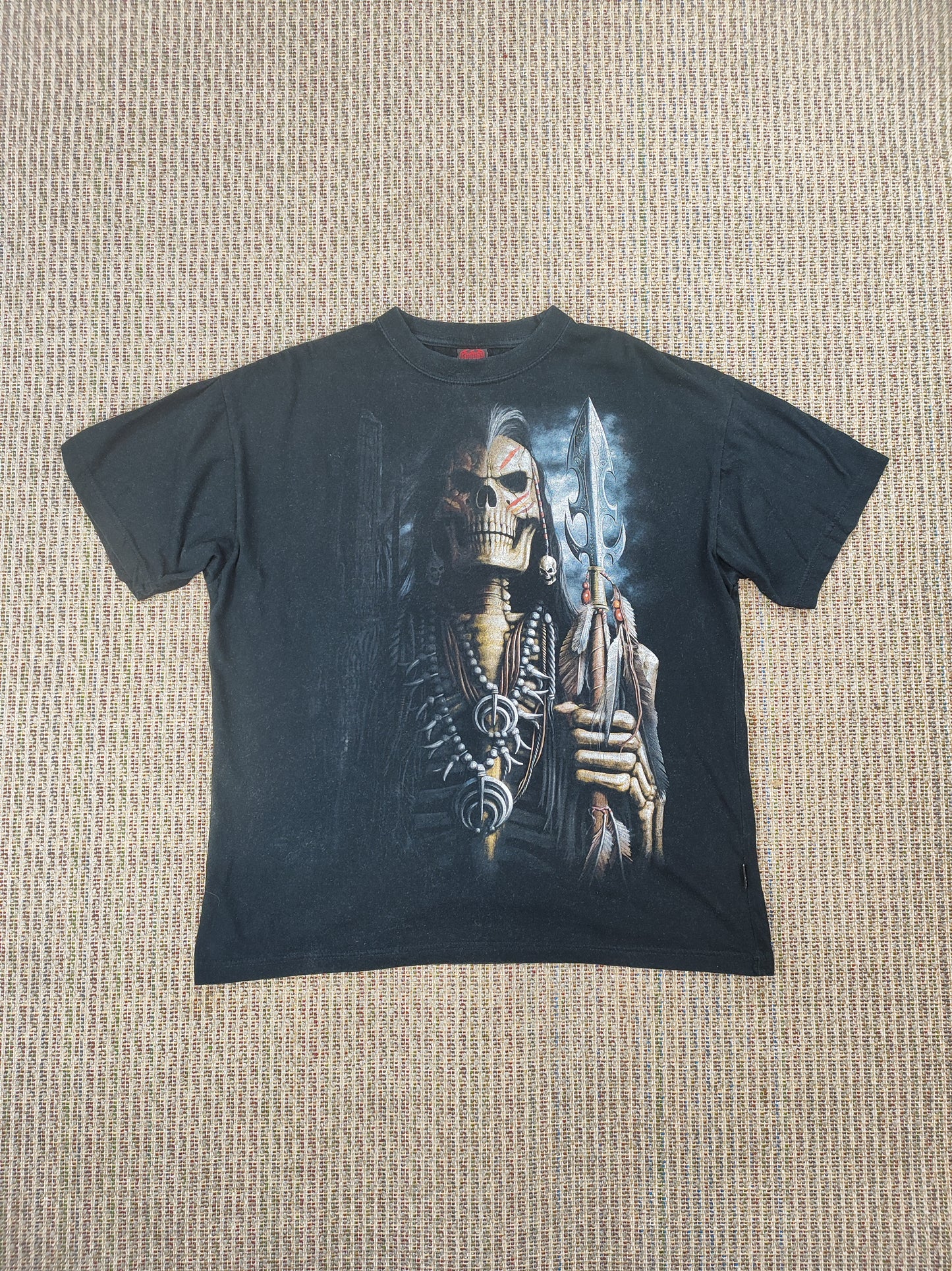 90S SPIRAL GRUNGE SKELETON TEE (XL)