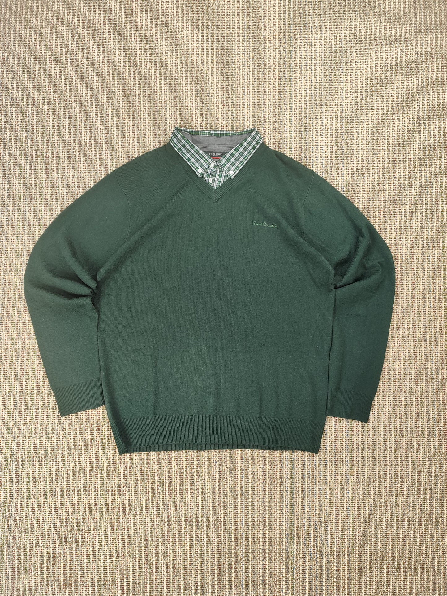 Y2K DOUBLE COLLAR KNIT JUMPER (M)