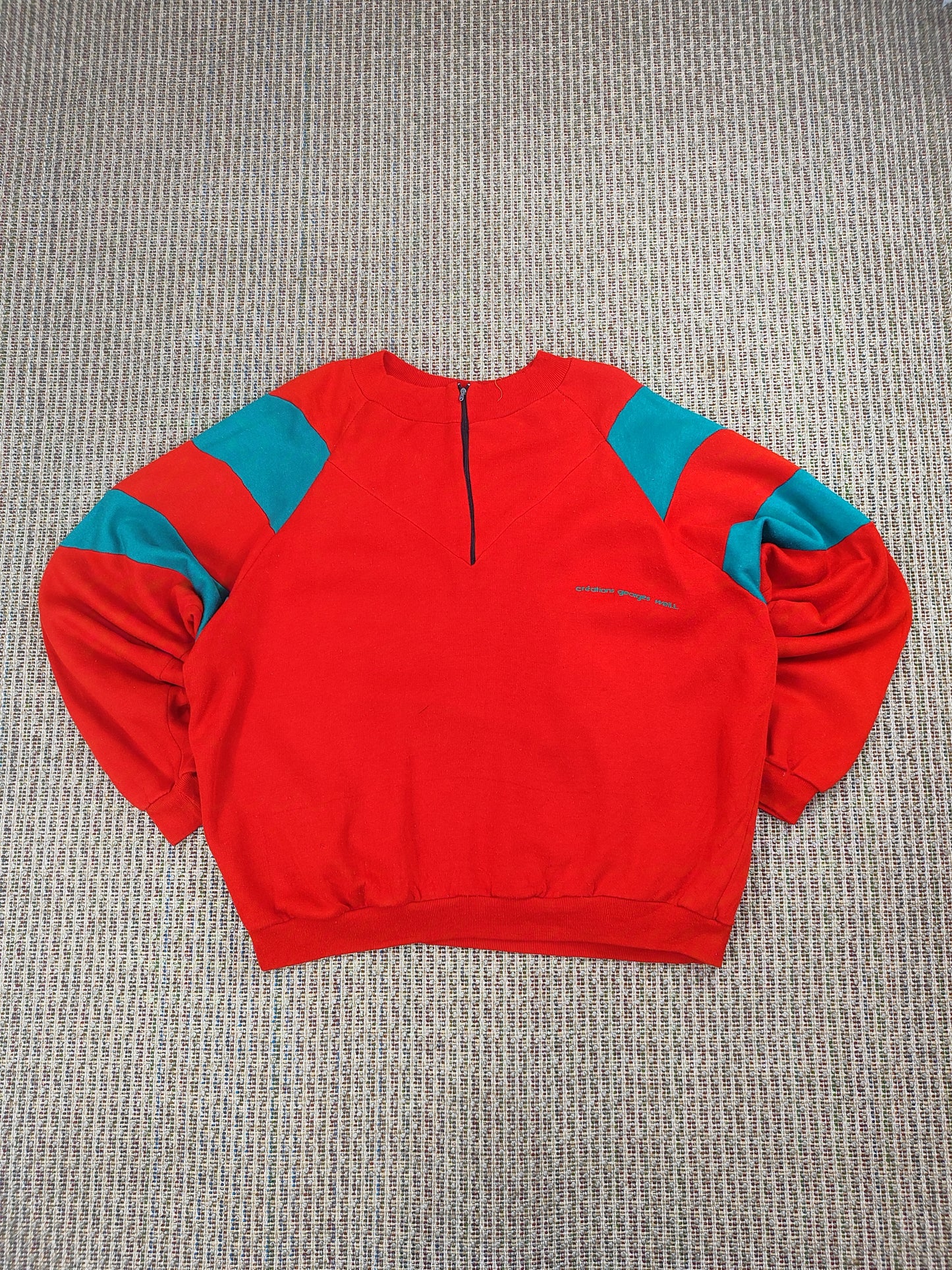 VINTAGE 80S RED GRAPHIC SWEATSHIRT (XL)