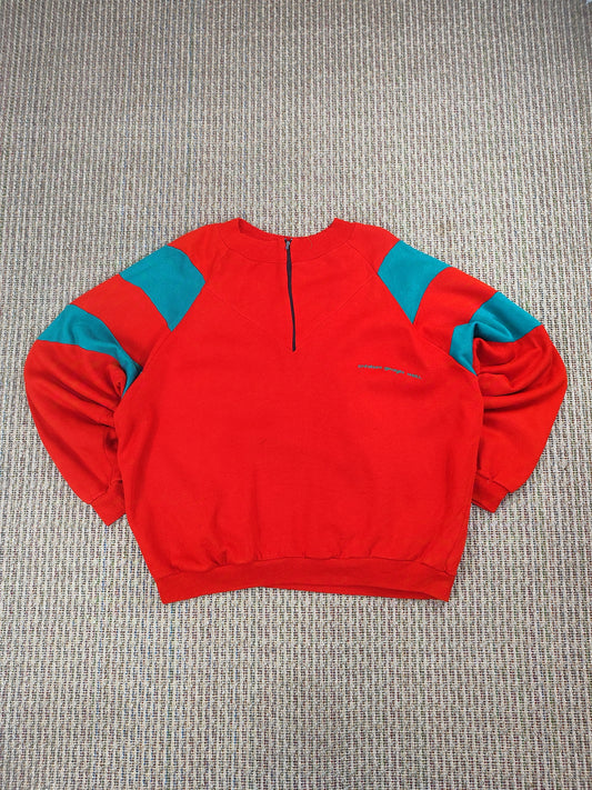 VINTAGE 80S RED GRAPHIC SWEATSHIRT (XL)