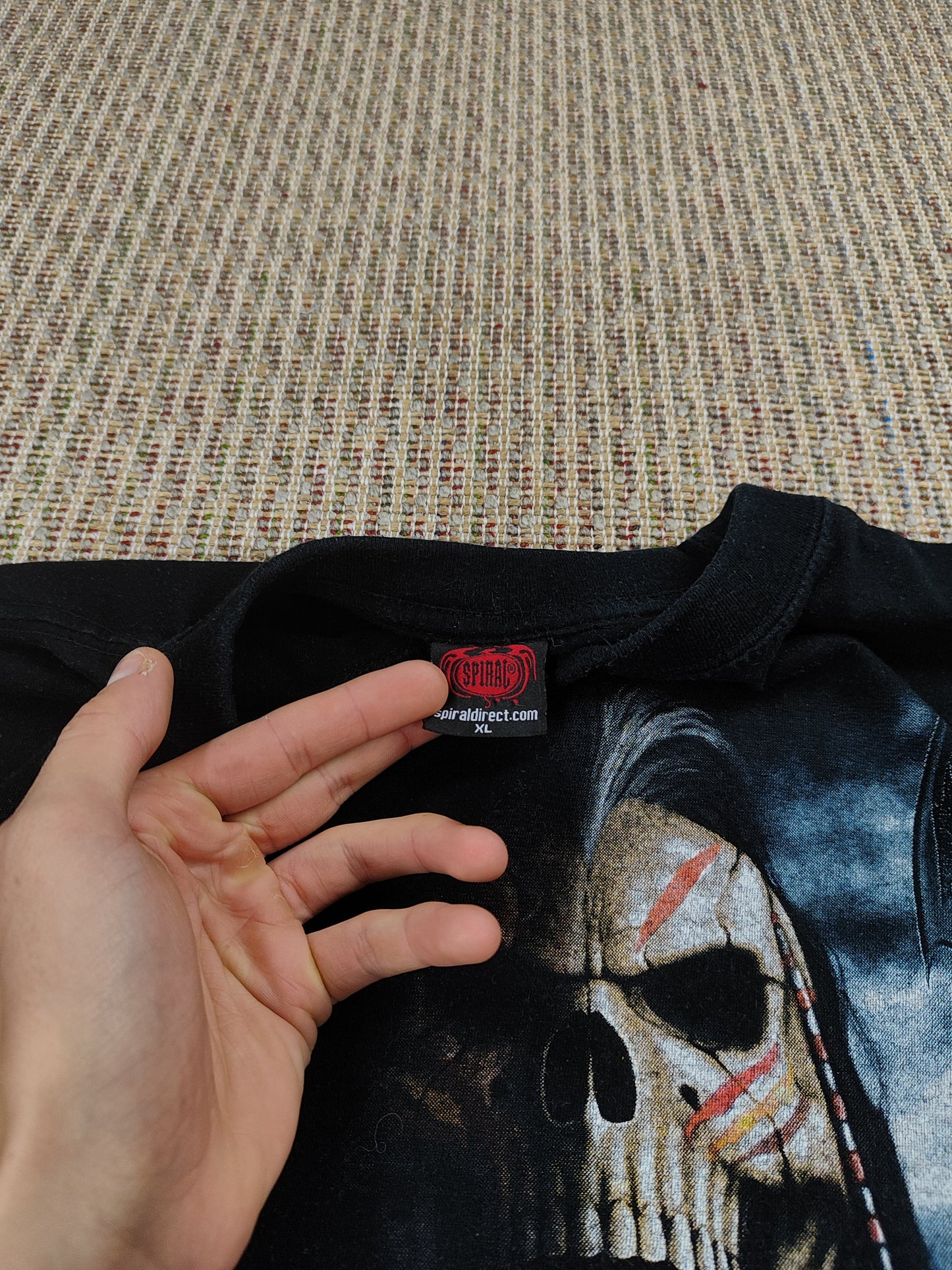 90S SPIRAL GRUNGE SKELETON TEE (XL)