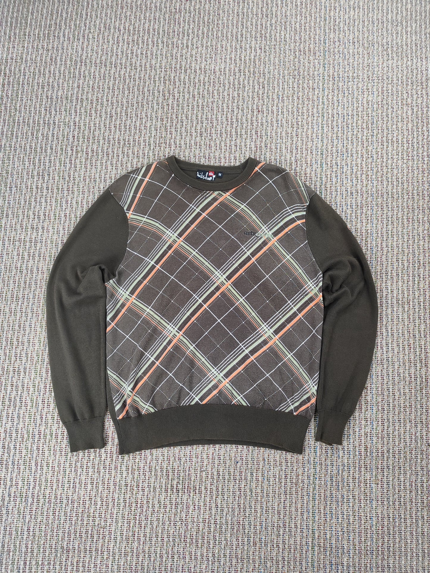 Y2K QUIKSILVER PATTERN KNIT JUMPER (M)
