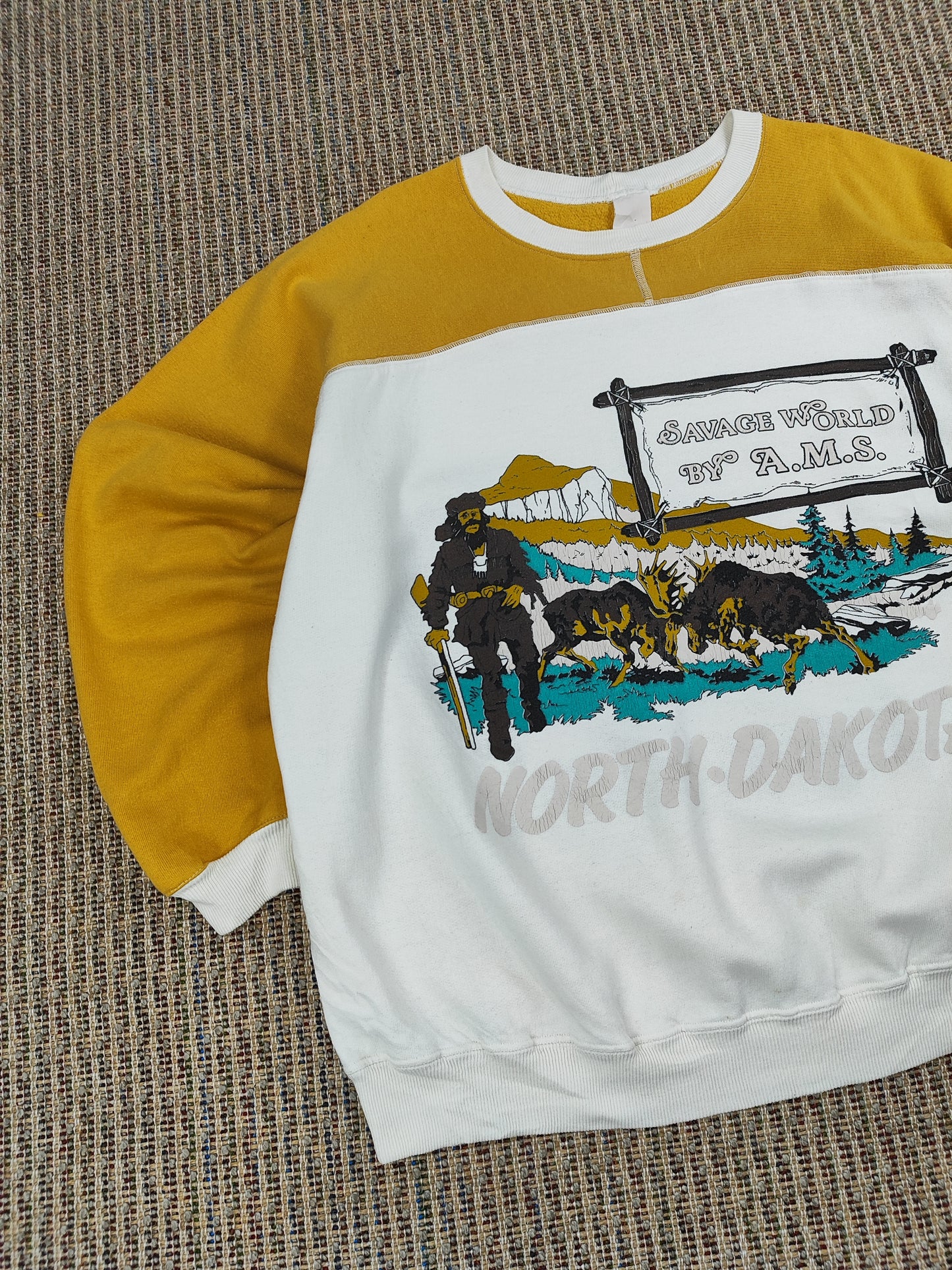 VINTAGE NORTH DAKOTA GRAPHIC SWEATSHIRT (L)