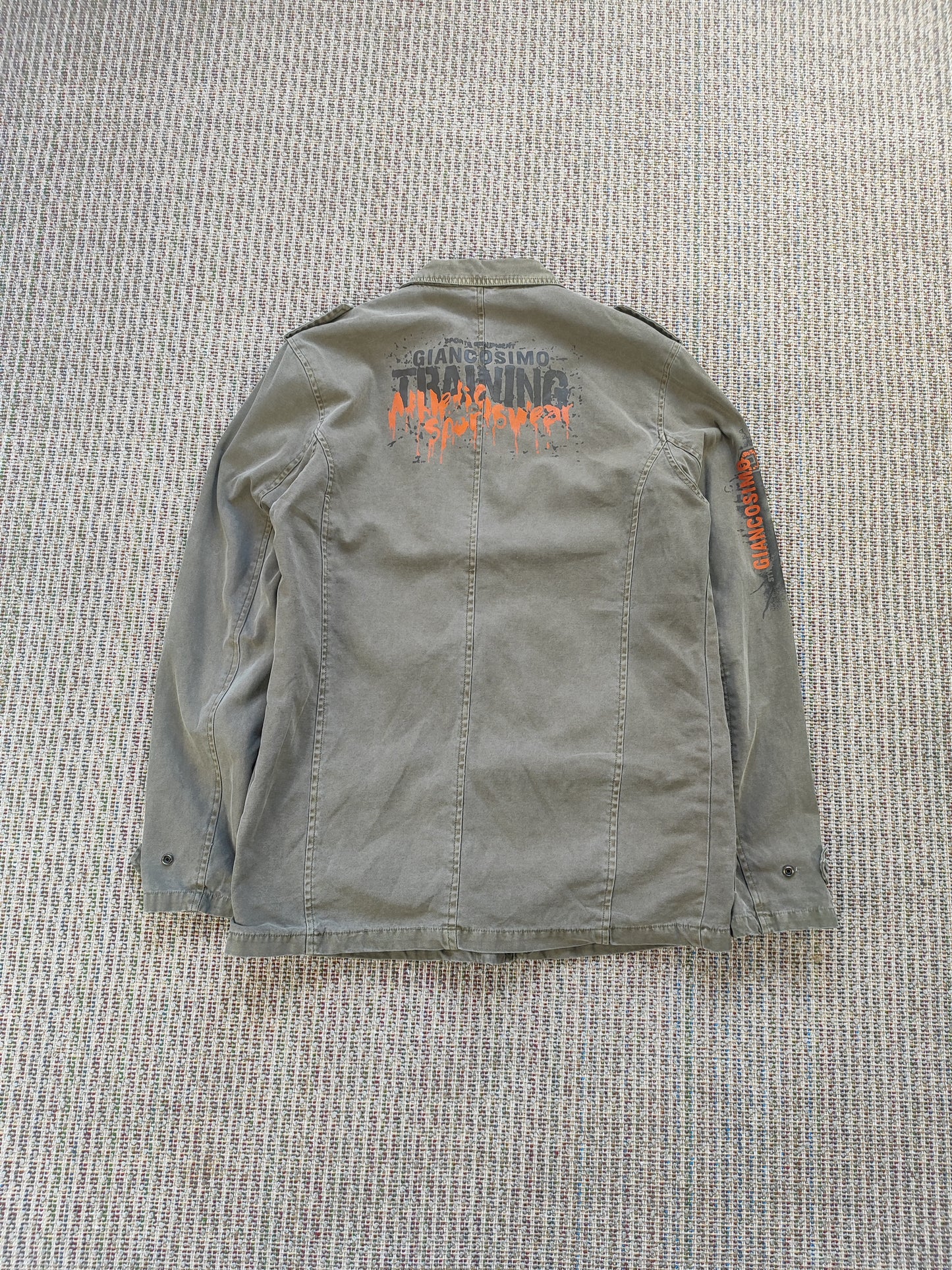 VINTAGE LIGHT COLLARED JACKET W/ GRAPHICS (M)