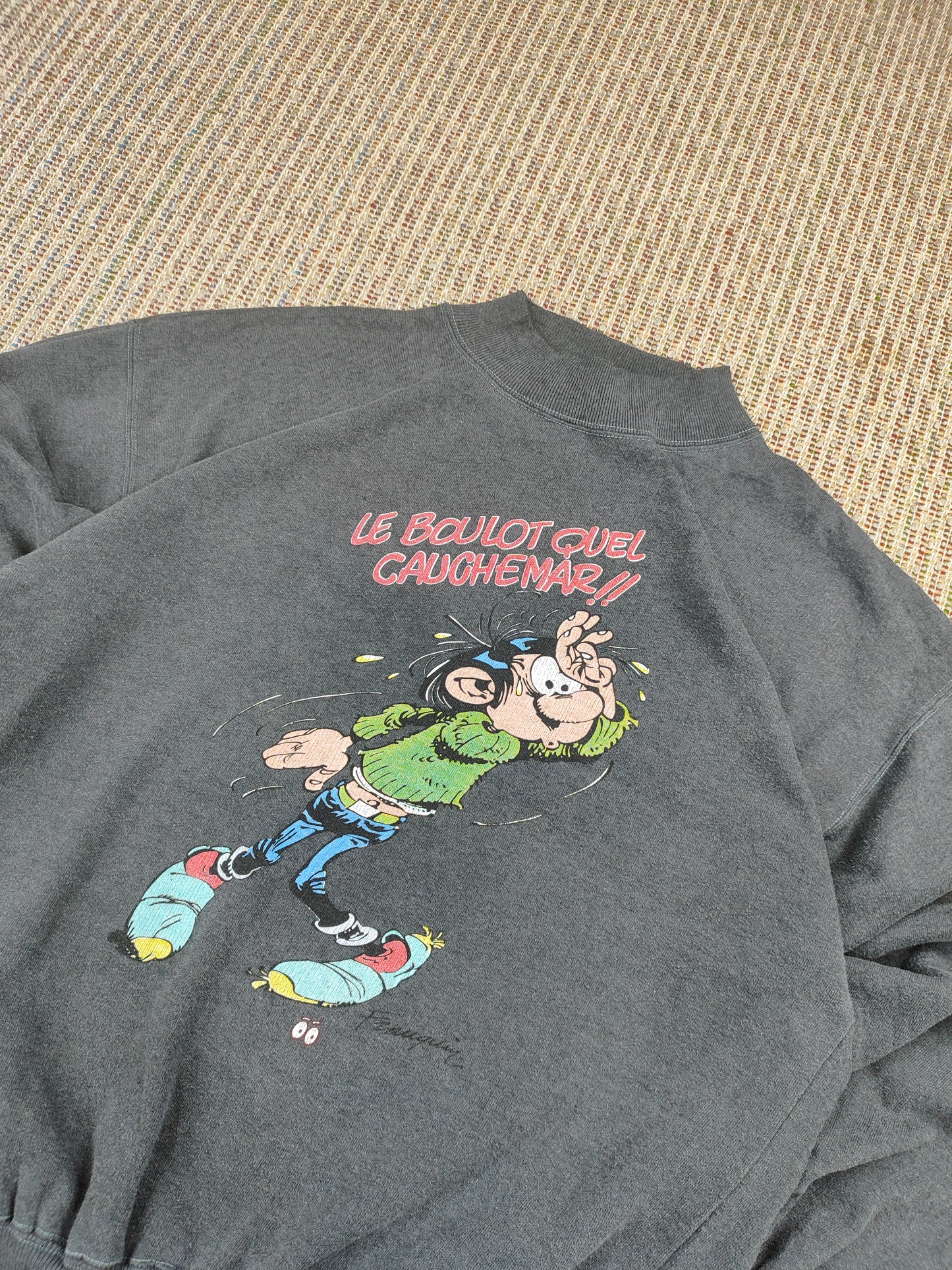 VINTAGE GREY GRAPHIC CARTOON SWEATSHIRT (M)