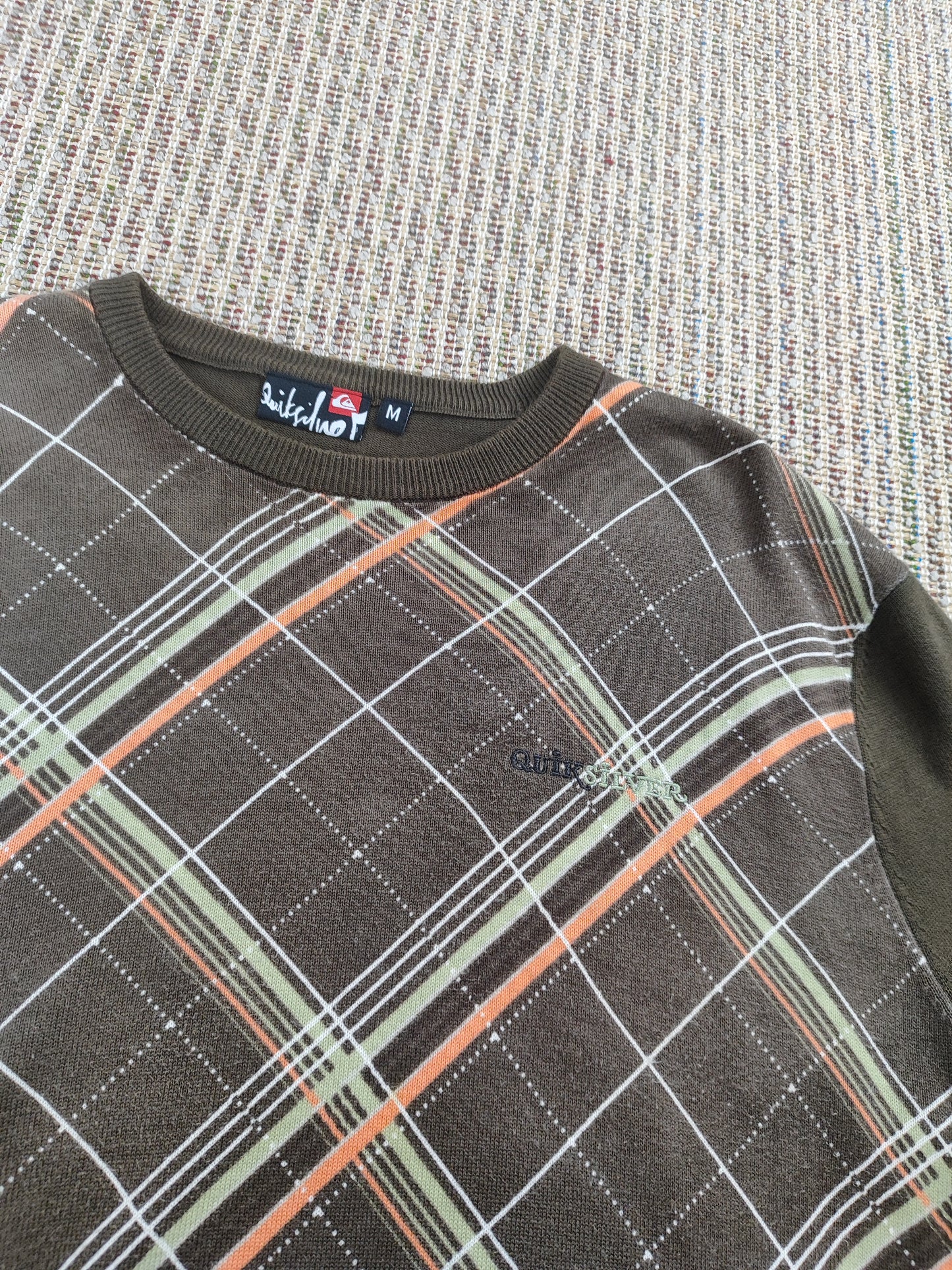 Y2K QUIKSILVER PATTERN KNIT JUMPER (M)