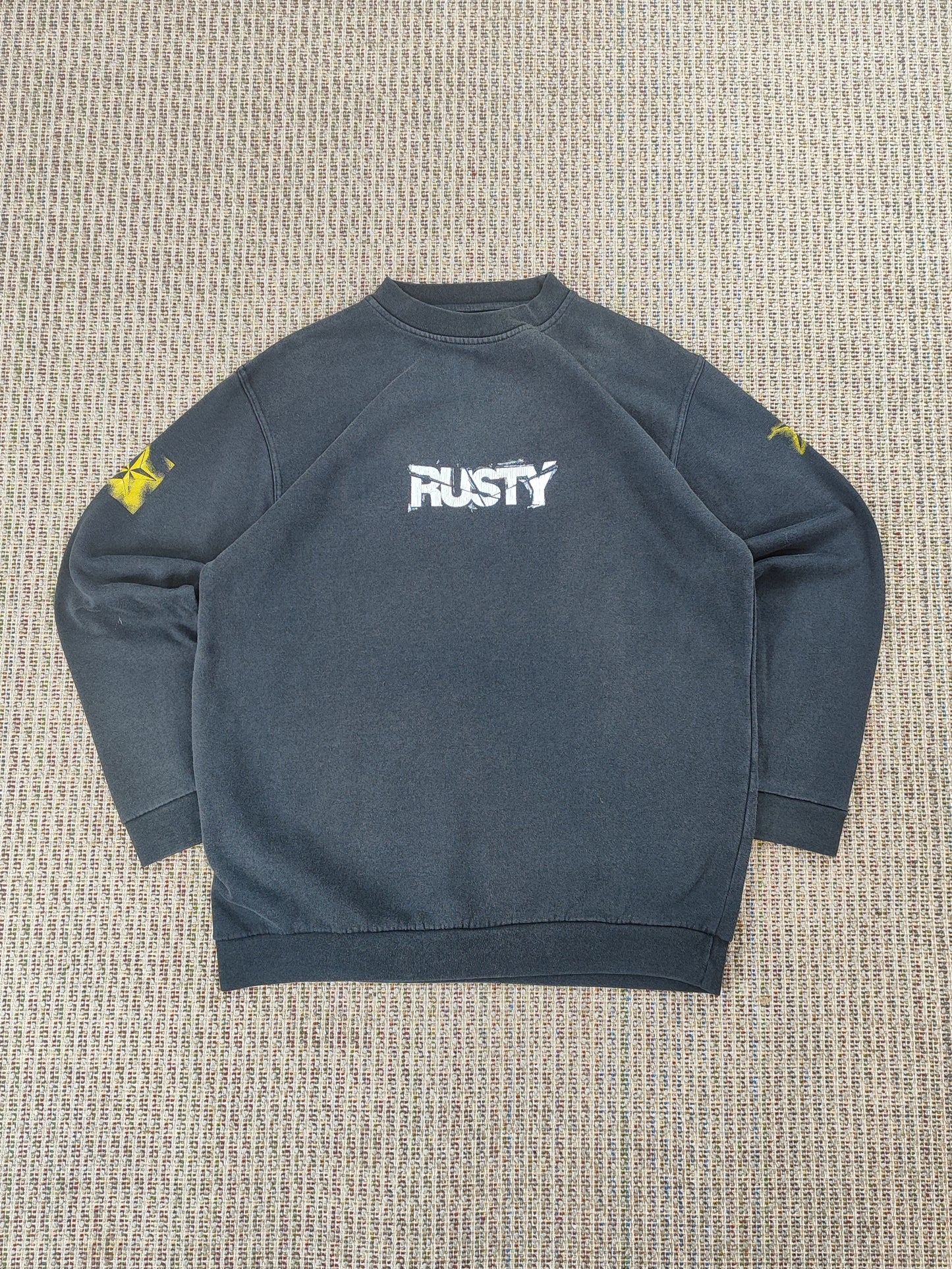 Y2K FADED BLACK RUSTY SWEATSHIRT (M)