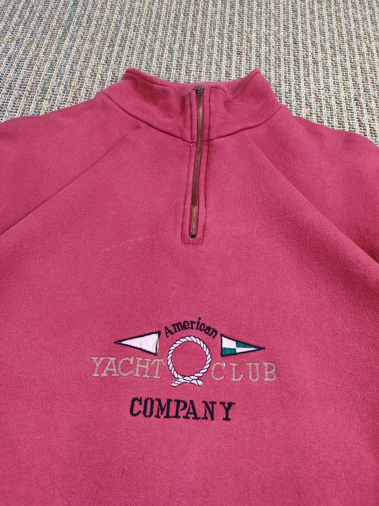 VINTAGE YACHT EMBROIDERED Q-ZIP SWEATSHIRT (M)