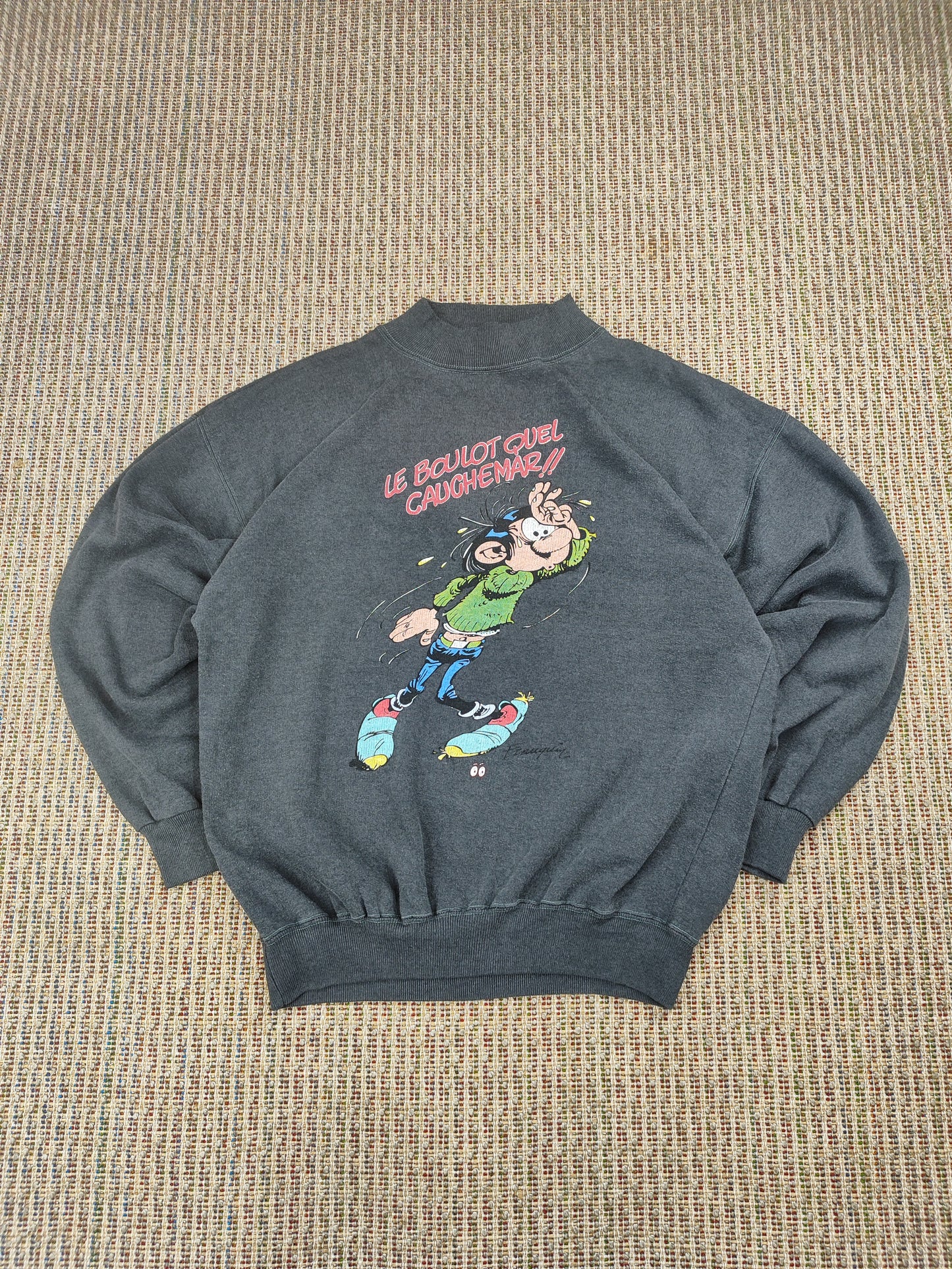 VINTAGE GREY GRAPHIC CARTOON SWEATSHIRT (M)