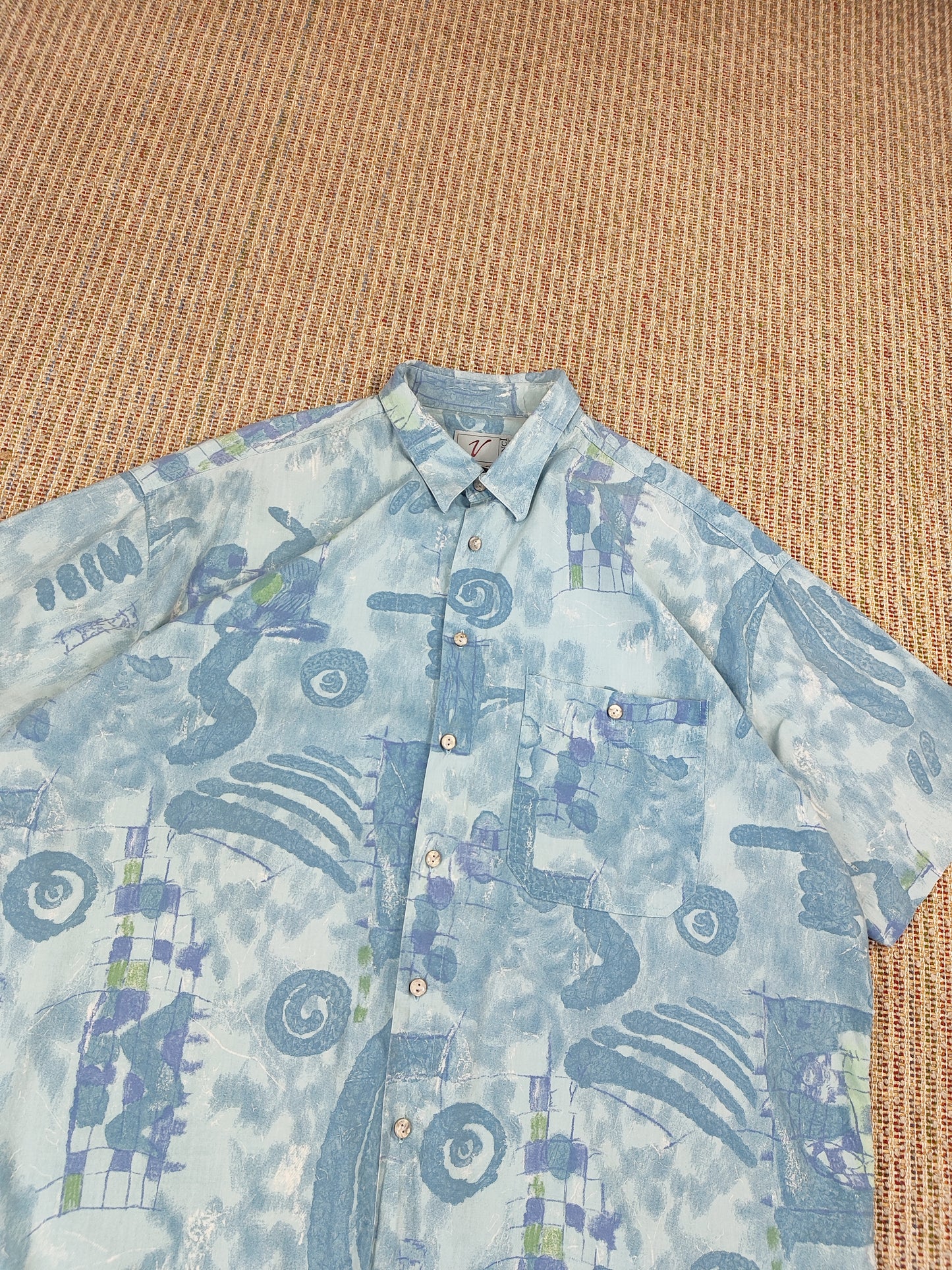 90S VINTAGE PATTERN SHIRT (XL)