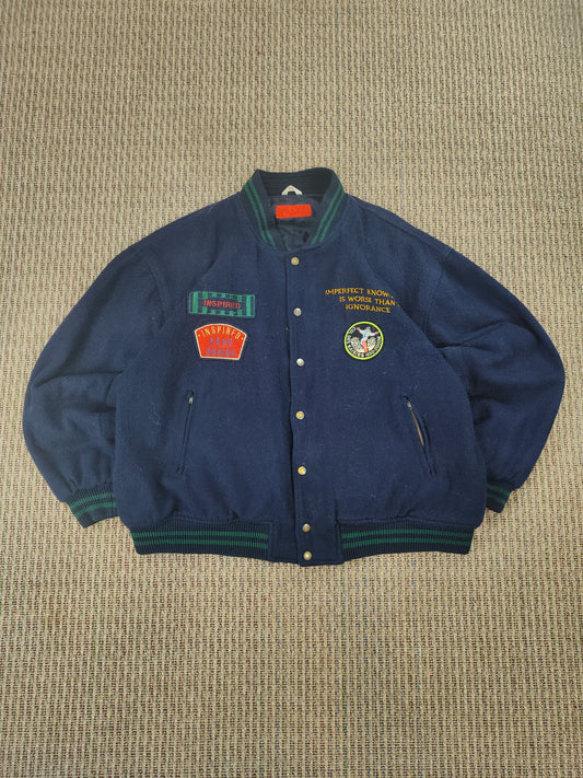 90S BADGE VARSITY JACKET (XL)