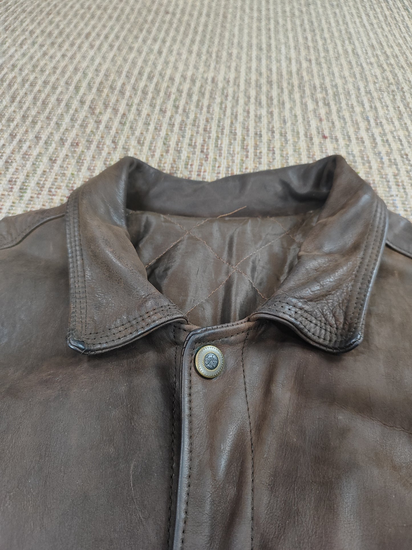90S AVIATOR LEATHER JACKET (XL)