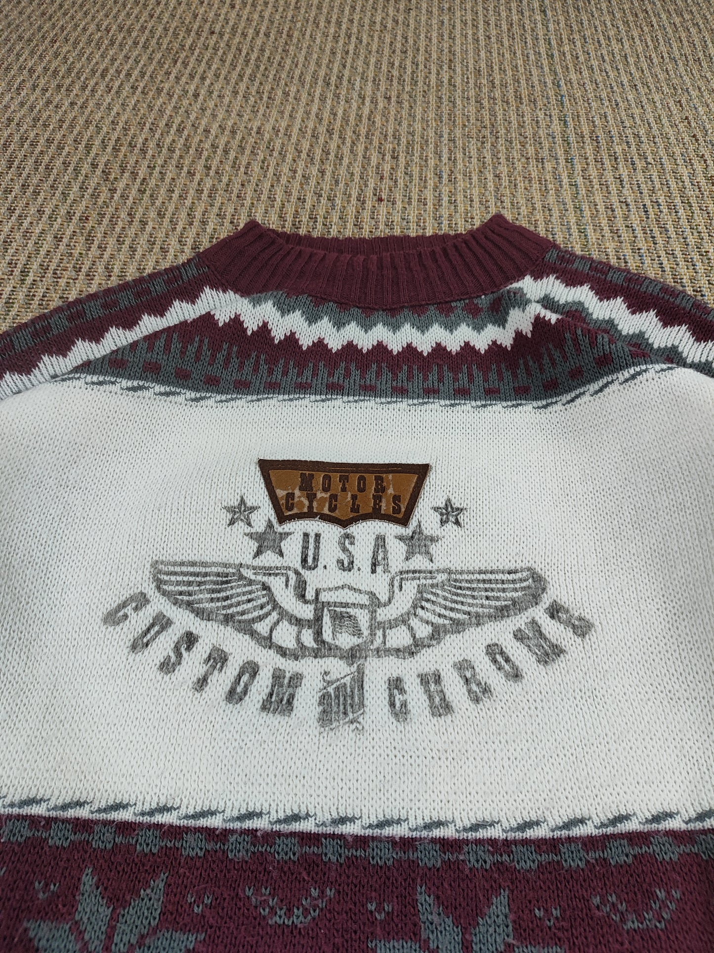 90S USA KNIT GRANDAD JUMPER (M)