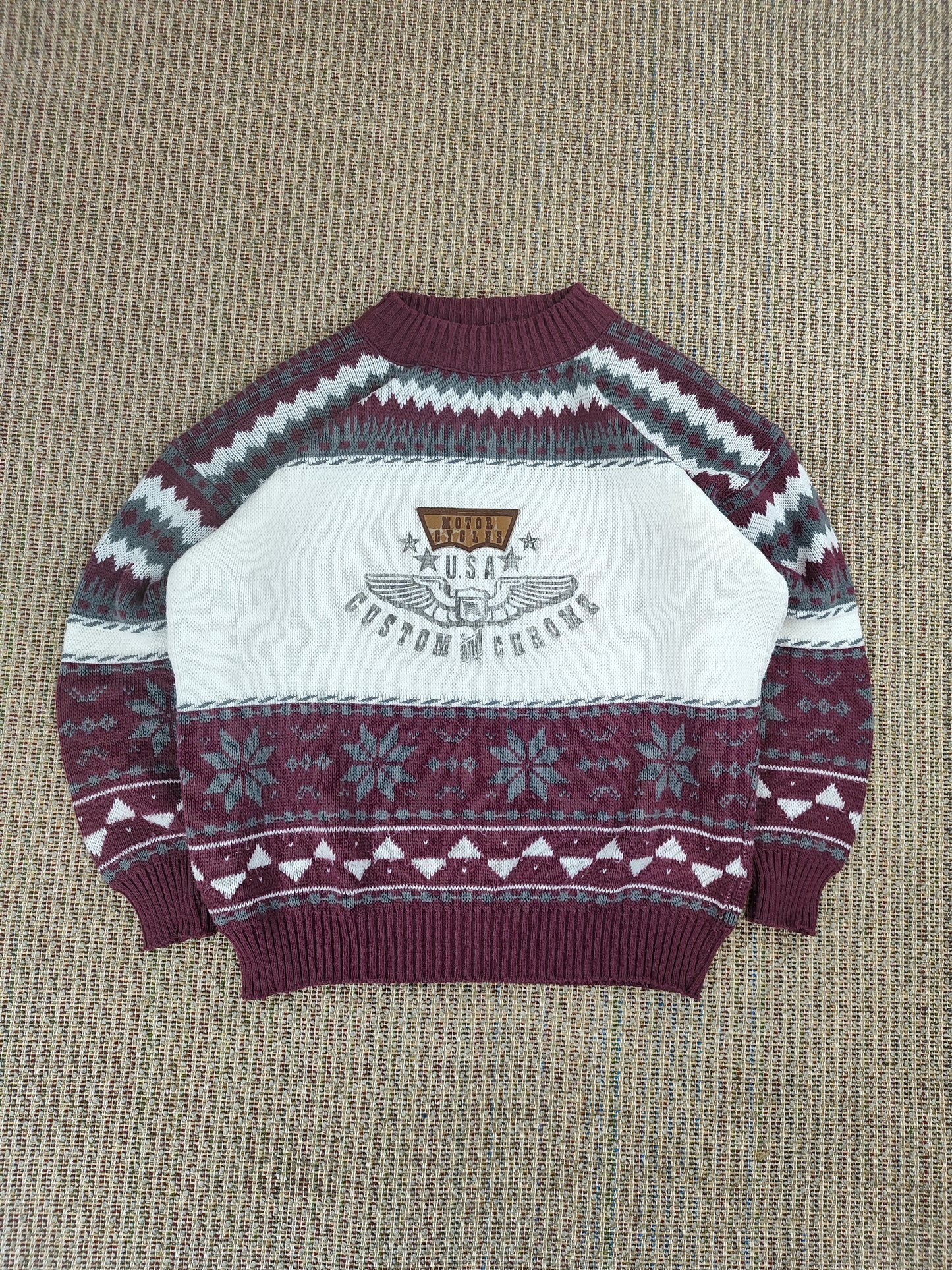 90S USA KNIT GRANDAD JUMPER (M)