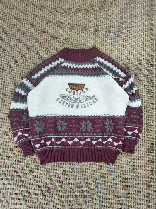 90S USA KNIT GRANDAD JUMPER (M)