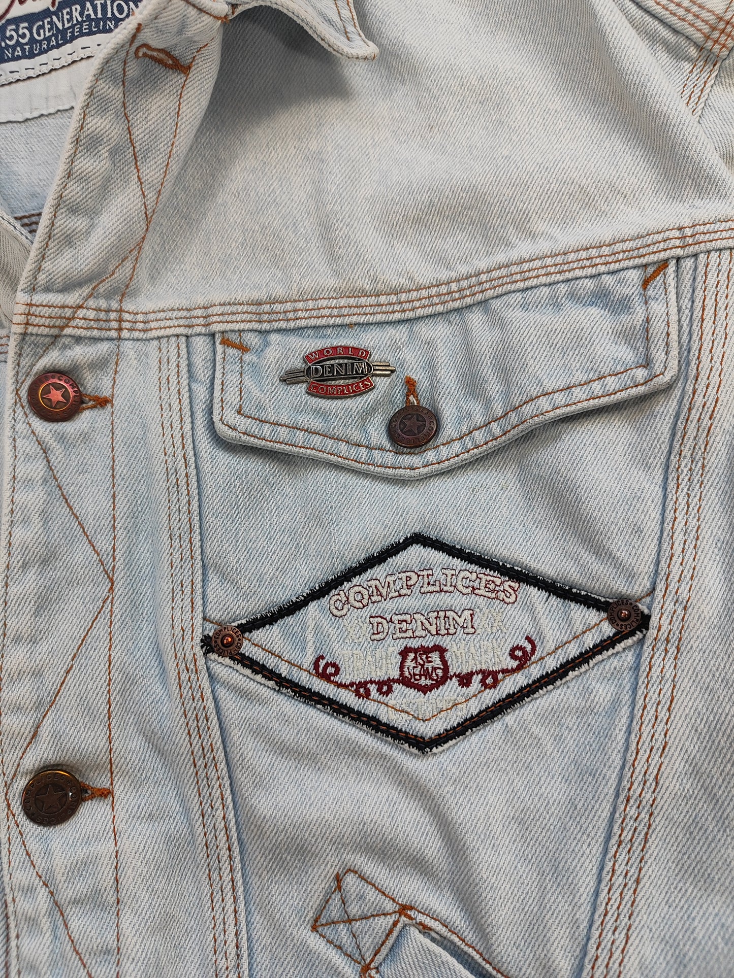 90S DENIM PATCH JACKET (M)