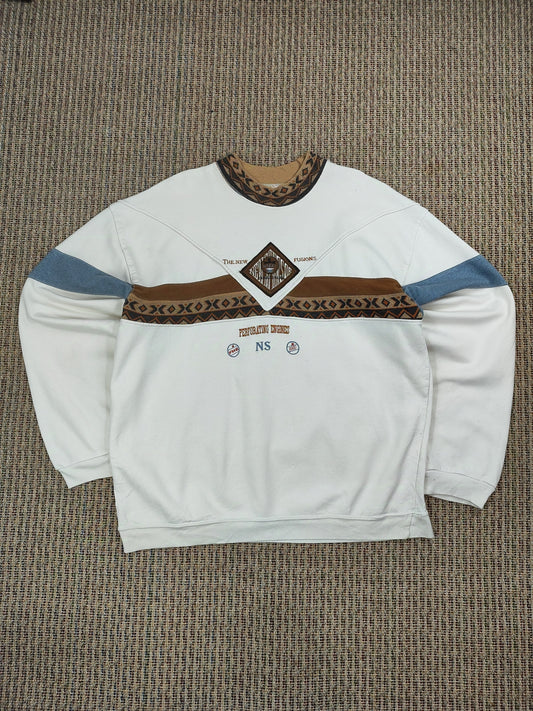 VINTAGE PATTERN 80S SWEATSHIRT (L)