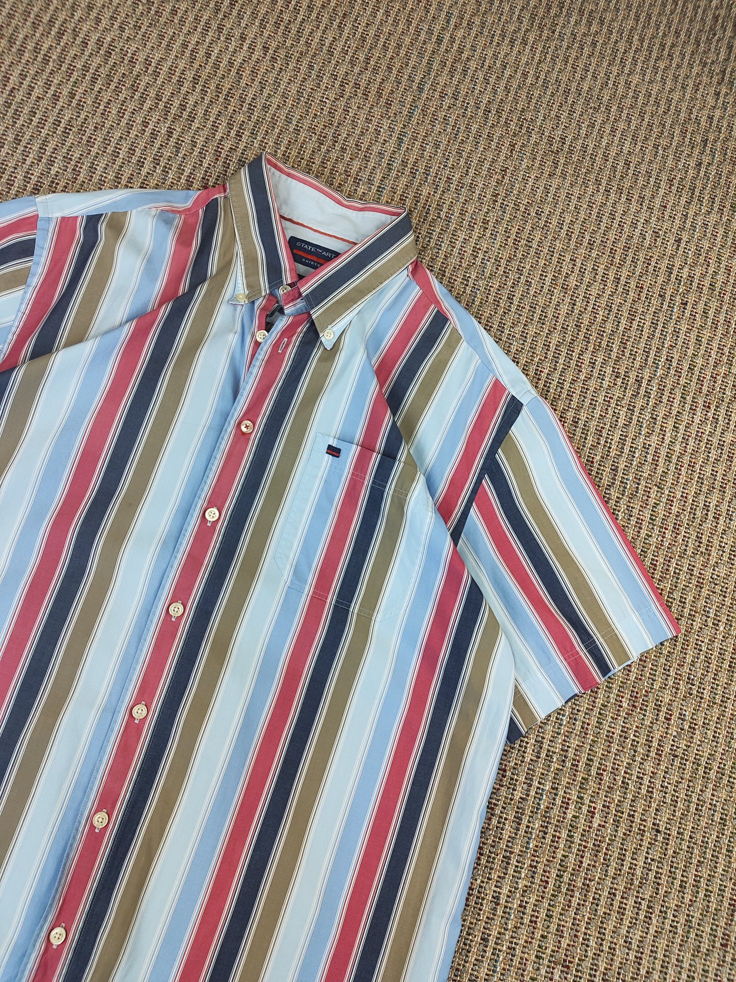 VINTAGE 90S STRIPED SHIRT (L)