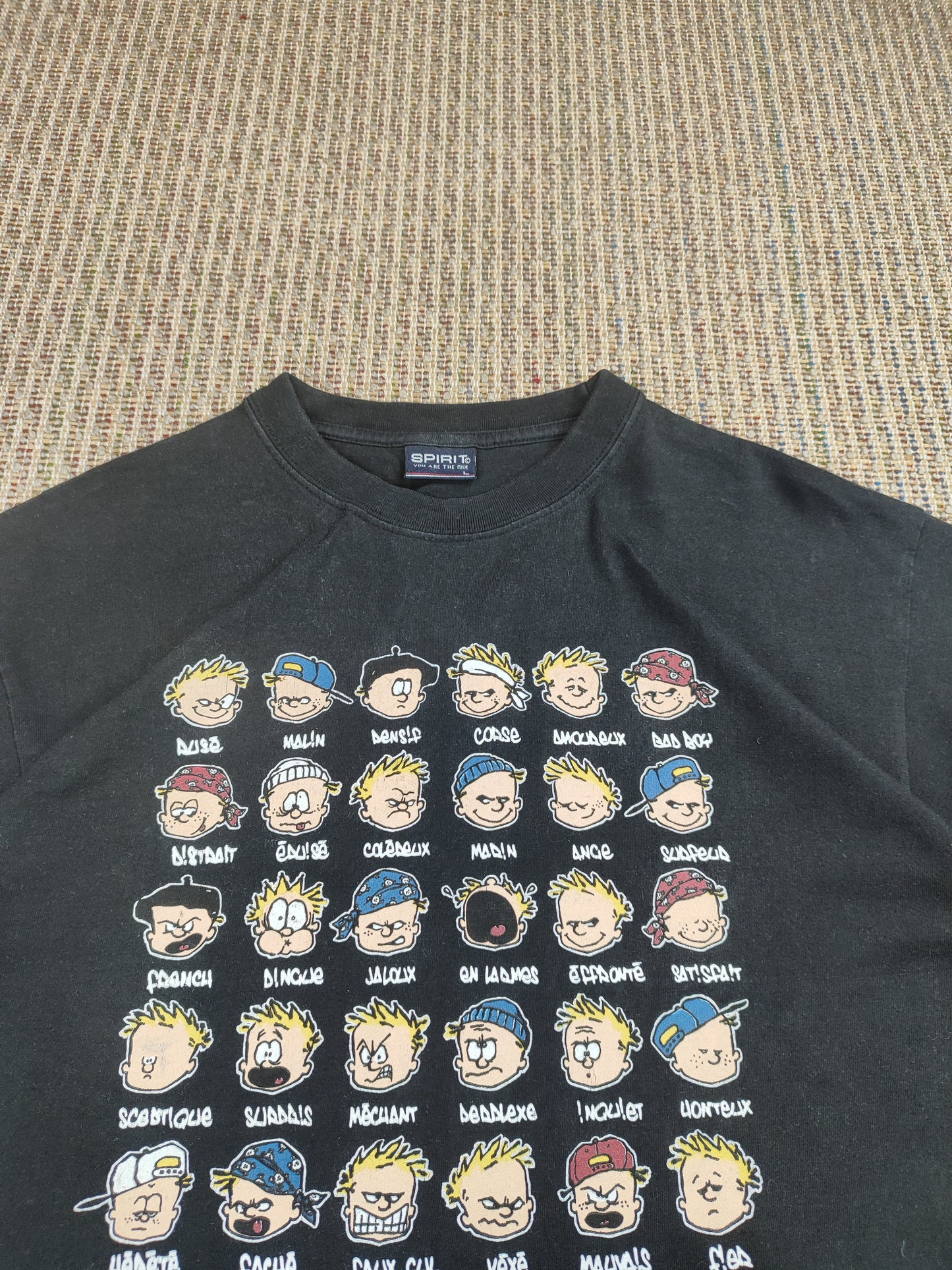 90S SPIRIT CARTOON T-SHIRT (L)