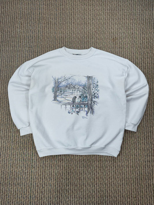 VINTAGE WINTER GRAPHIC SWEATSHIRT (L)